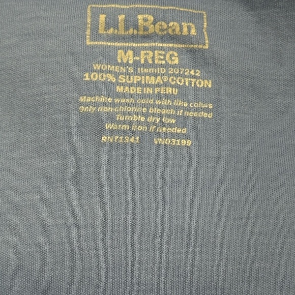 L.L. Bean Blue Cotton T-Shirt - Picture 4 of 4